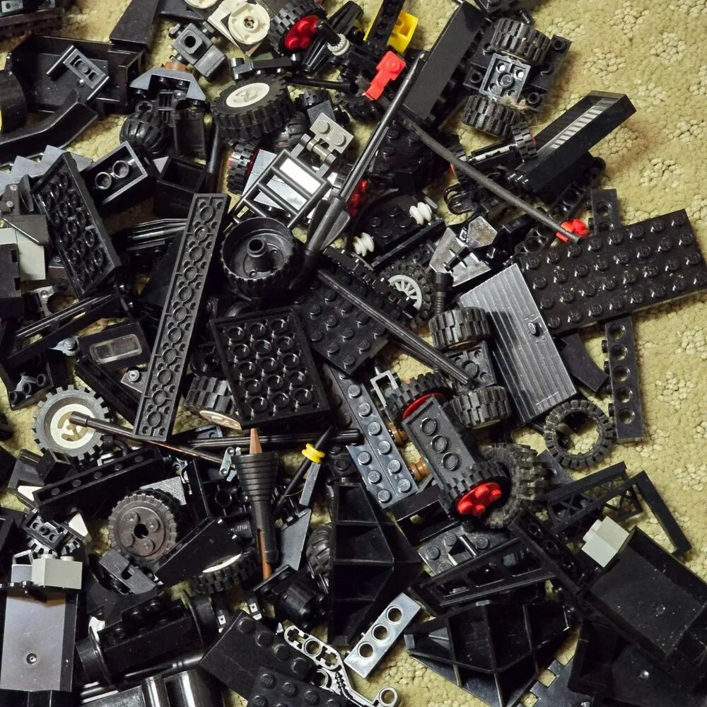 Lego and Lego Compatible Black Building Blocks Wheels Car Parts Lot GA164